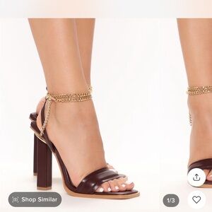 Fashion Nova Brown Chain Heels